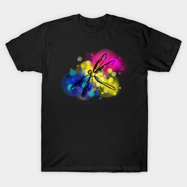 Pansexual Pride Dragonfly T-Shirt by CelticDragoness